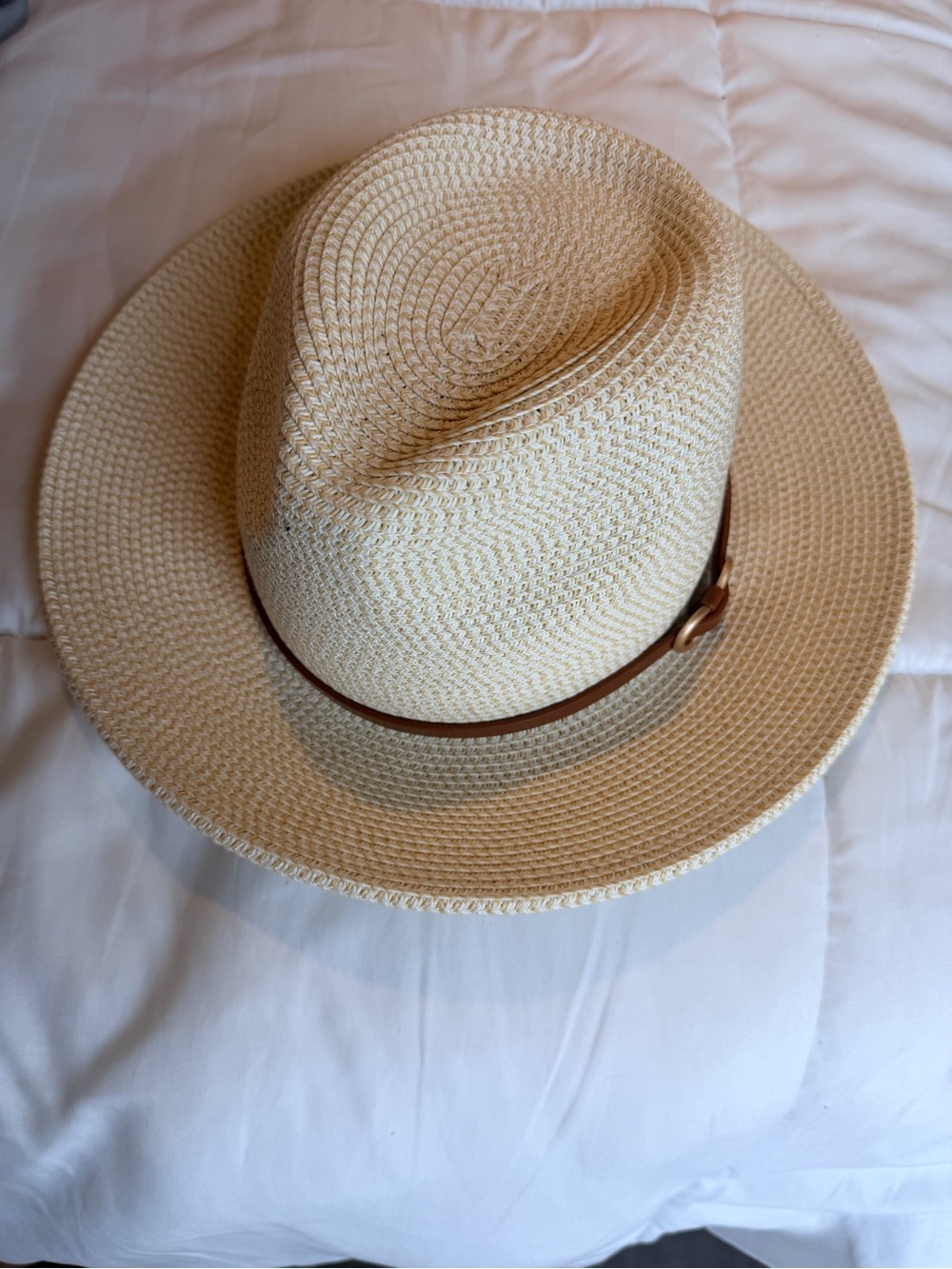 Lucky Brand Cream Straw Sun Hat with Tan Trim - Picture 5 of 5